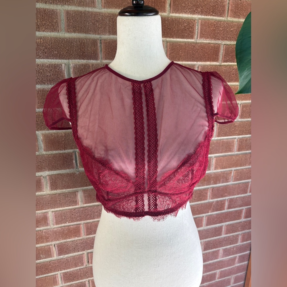 Victoria’s Secret lace, cap sleeve lingerie / bra. Size large.